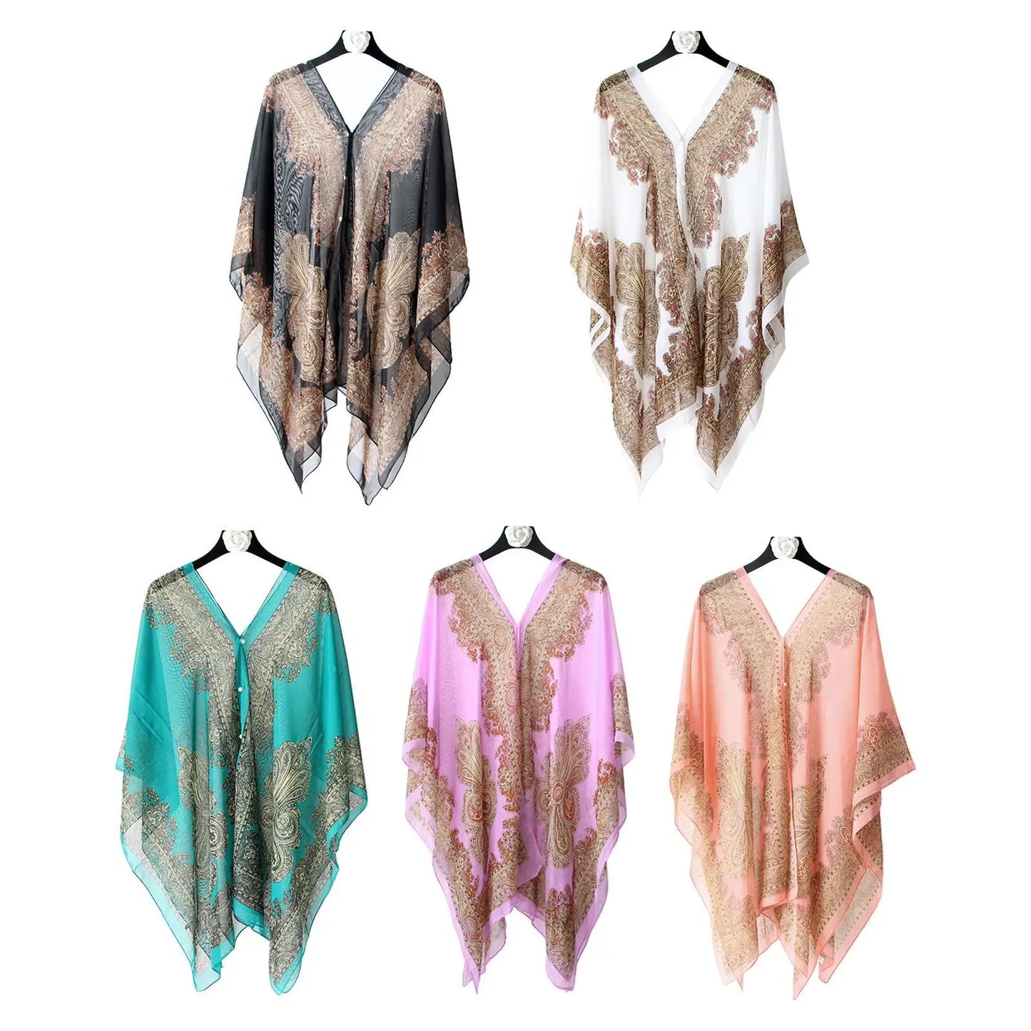 Ondela-Chiffon Beach Cover Up Kaftan Tunic Dress
