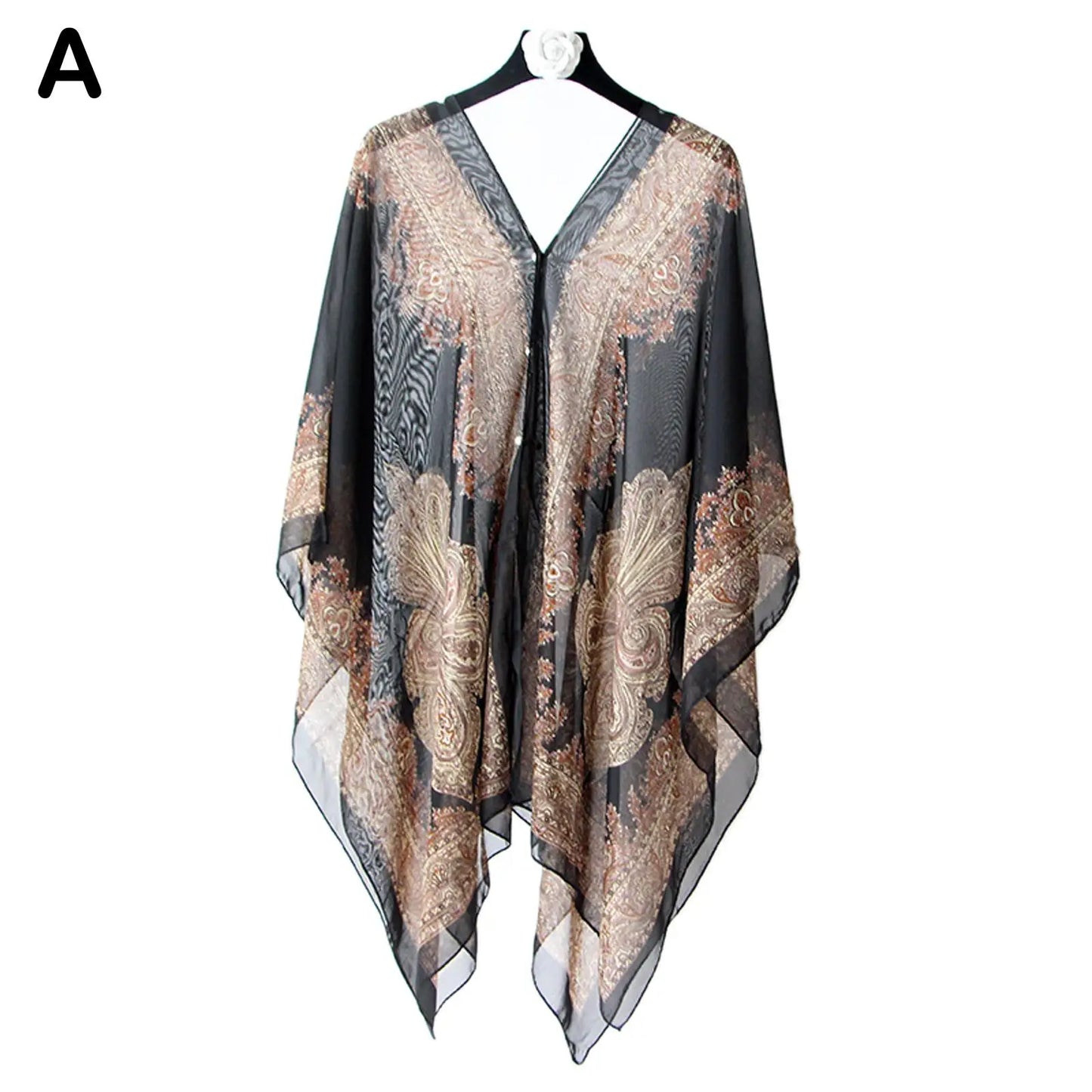 Ondela-Chiffon Beach Cover Up Kaftan Tunic Dress