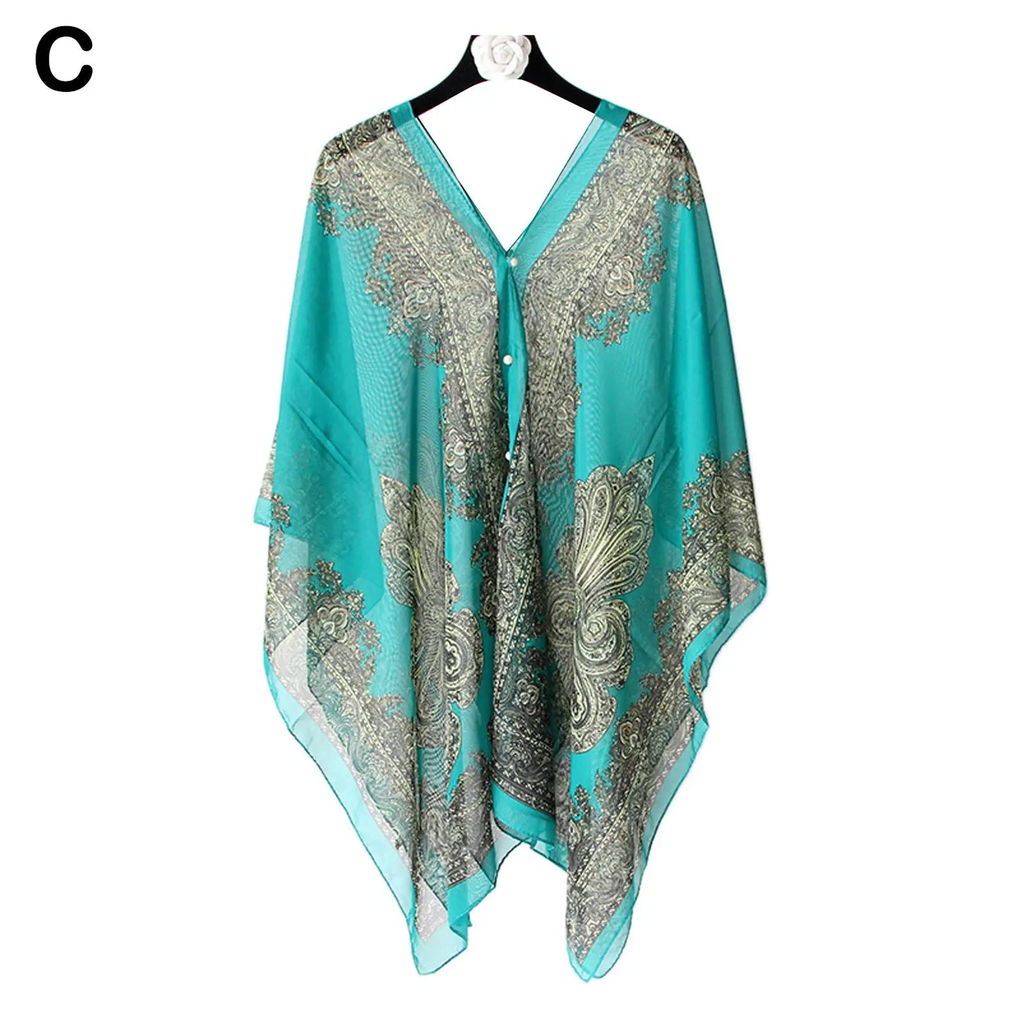 Ondela-Chiffon Beach Cover Up Kaftan Tunic Dress