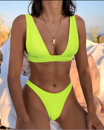 Ondela-Multicolor Fluorescent Bikini Set